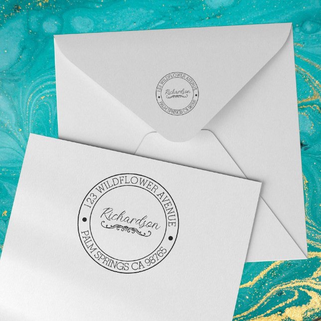 Rücksendeadresse Moderne Typografie Permastempel (Return Address Modern Typography Round Self-inking Stamp)