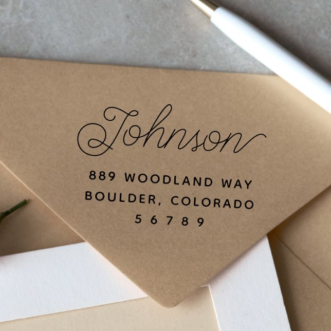 Rücksendeadresse moderner Familienname Permastempel (Simple Modern Family Name Return Address Self-inking Stamp)