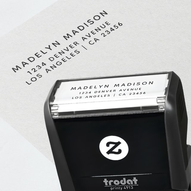 Rücksendeadresse Moderner Minimalistischer Name Permastempel (Von Creator hochgeladen)