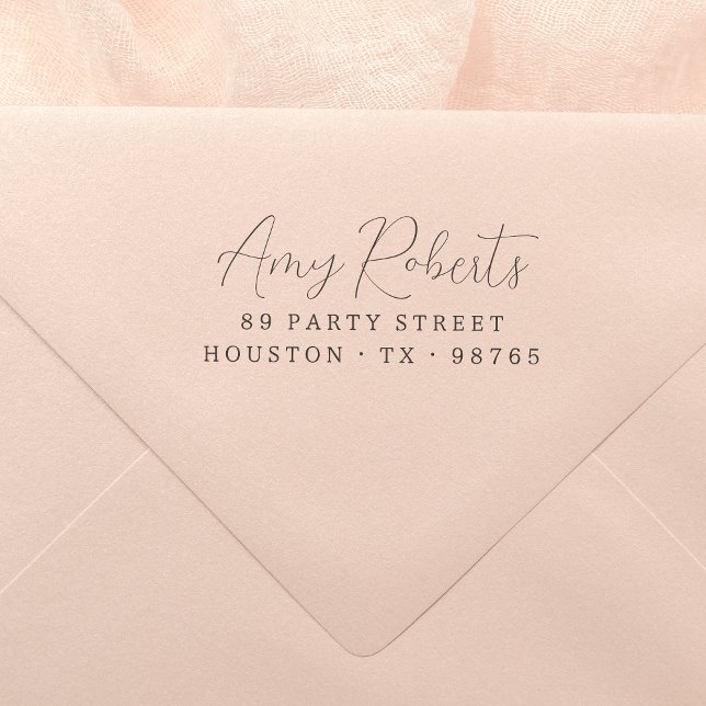 Rücksendeadresse Moderner Minimalistischer Skriptn Permastempel (Rubber Stamp Mock-up)