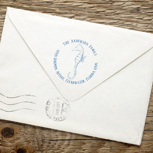 Rücksendeadresse Nautisches Meer Einfaches Seepfer Permastempel