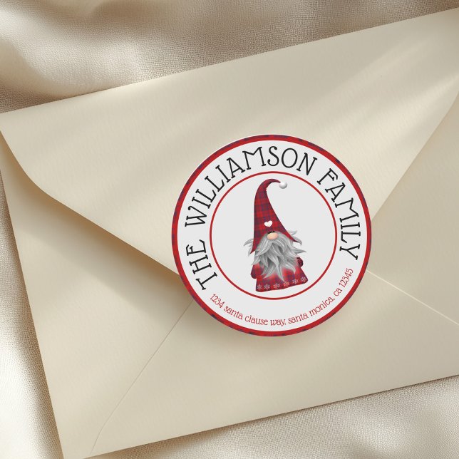 Rücksendeadresse niedlicher Familienname Runder Aufkleber (Von Creator hochgeladen)