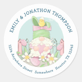 Rücksendeadresse "niedlicher Ostergenom" Rosa Aqua Runder Aufkleber