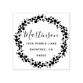 Rücksendeadresse Pebble Wreath Gummistempel