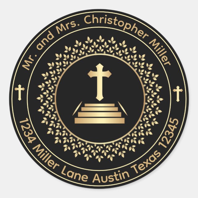 Rücksendeadresse Religiöser Umschlag Aufkleber (Vorderseite)