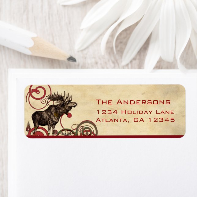 Rücksendeadresse Roter Pine Moose Trees (Insitu)