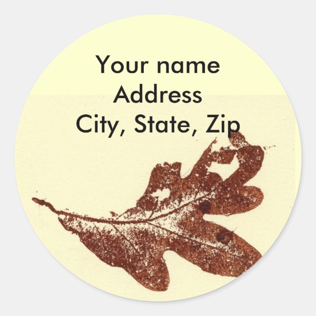 Rücksendeadresse Runder Aufkleber (Vorderseite)