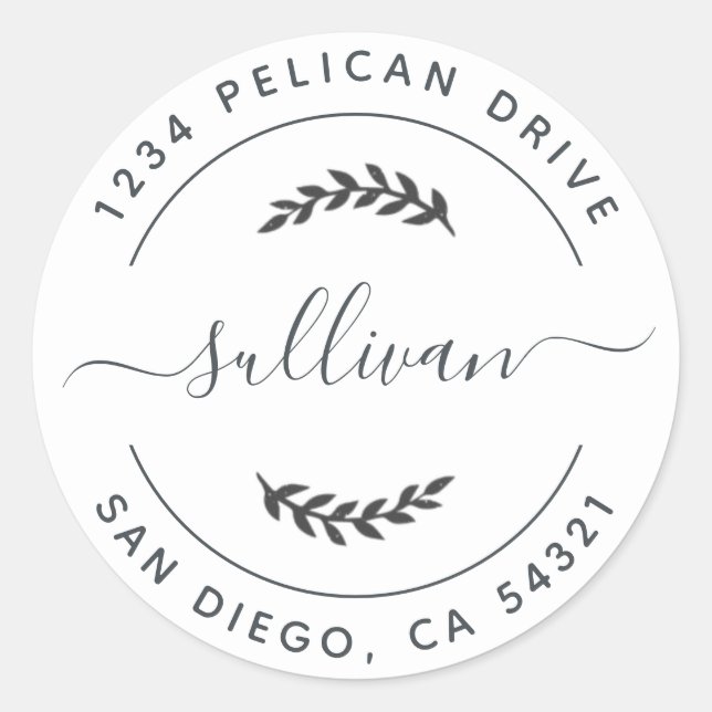 Rücksendeadresse-Rundkleber Runder Aufkleber (Vorderseite)