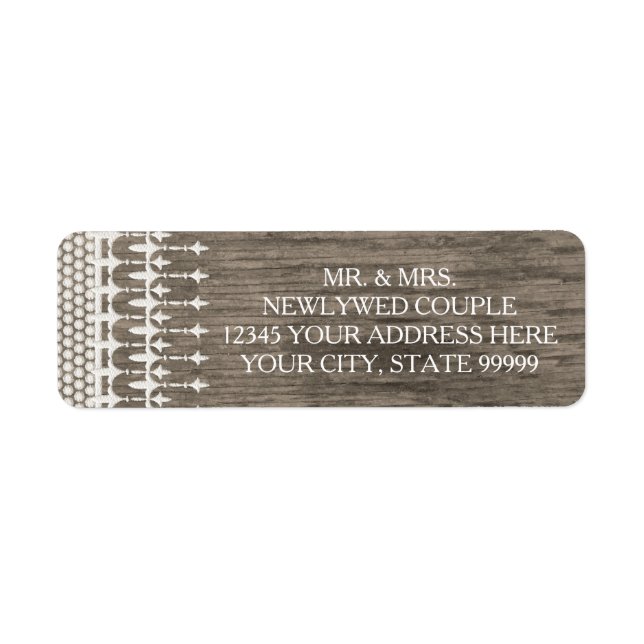 Rücksendeadresse Rustikale Vintage Spitzenplatine (Vorne)