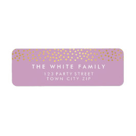 RÜCKSENDEADRESSE schicke rustikale Goldfetti lila