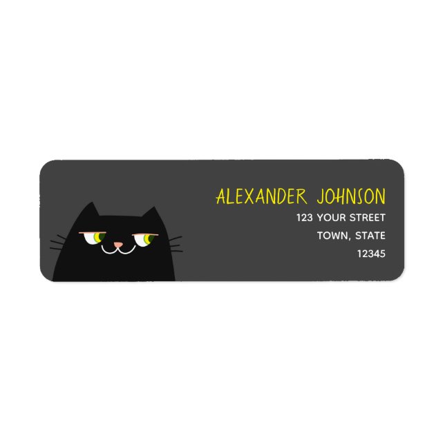 Rücksendeadresse schwarze Katze (Vorne)