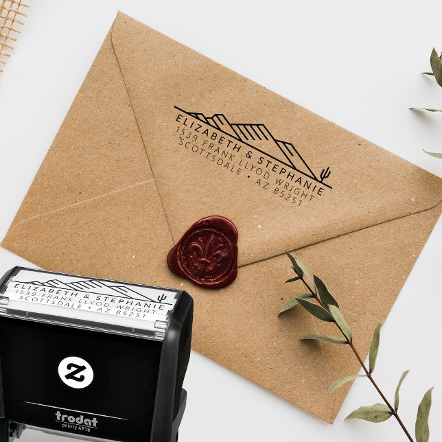 Rücksendeadresse Scottsdale Wüste Wedding Custom Permastempel (Von Creator hochgeladen)