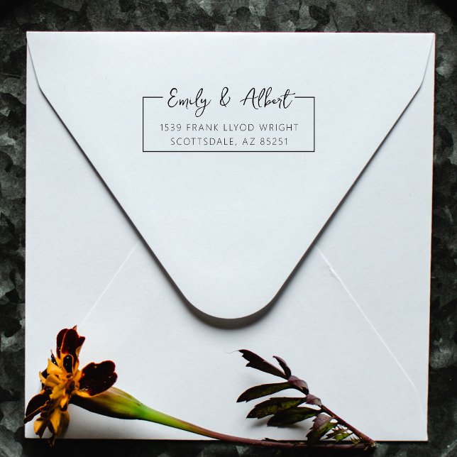 Rücksendeadresse Script Name Custom Stylish Monogr Permastempel (Von Creator hochgeladen)