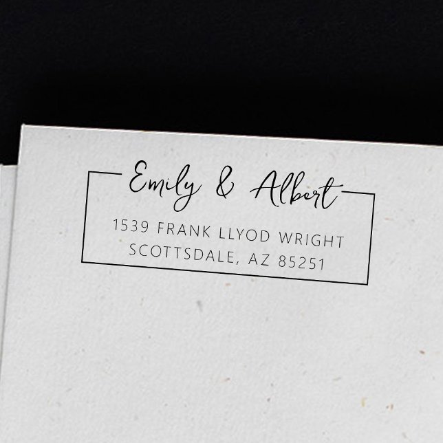 Rücksendeadresse Script Name Custom Stylish Monogr Permastempel (Von Creator hochgeladen)