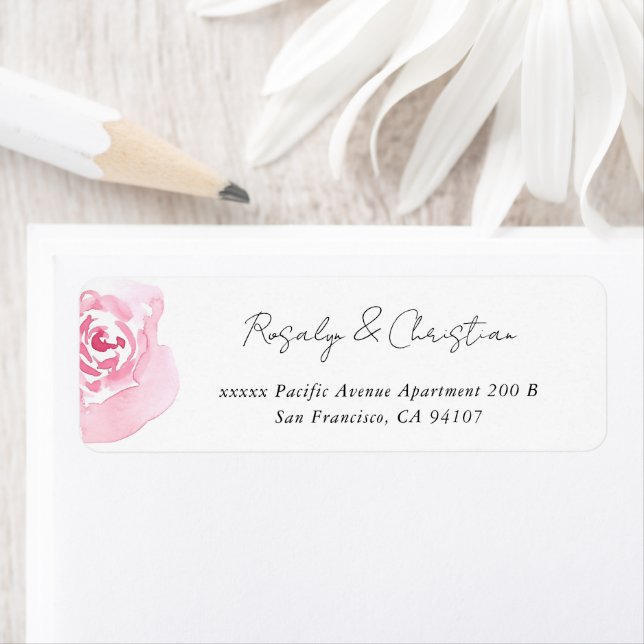 Rücksendeadresse Script Pink Rose (Insitu)
