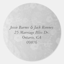 Rücksendeadresse Silvery Floral Sticker