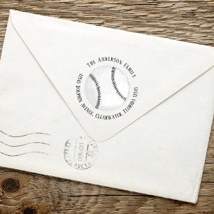 Rücksendeadresse Simple Sports Baseball Permastempel
