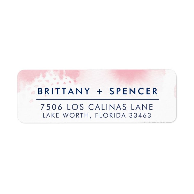 RÜCKSENDEADRESSE Stilvoll marinebrosa Aquarell (Vorne)