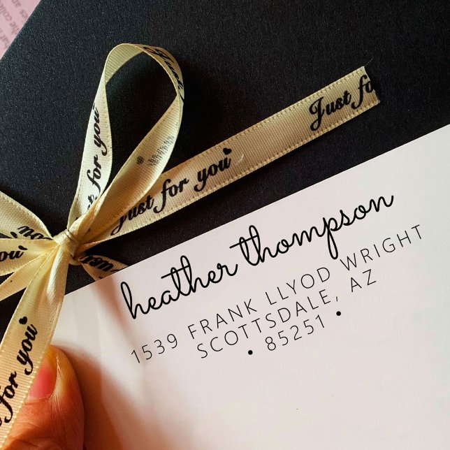 Rücksendeadresse Stilvoller Minimalistischer Skrip Permastempel (Von Creator hochgeladen)