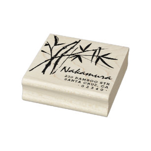 Rücksendeadresse traditioneller Bamboo-Tintenschri Gummistempel