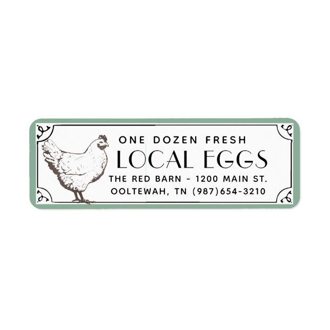 Rücksendeadresse Vintag Buff Hen Egg (Vorne)