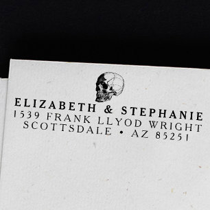 Rücksendeadresse Vintage Gothic Hochzeit Totenkopf Permastempel