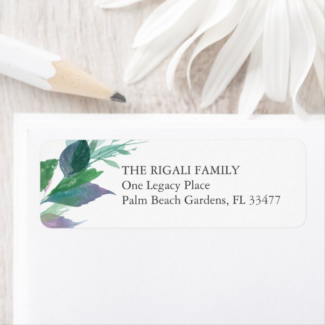 Rücksendeadresse von Aquarellfarben-Blätter (Insitu)