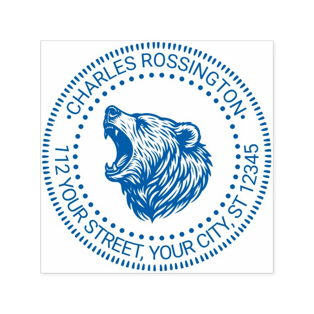 Rücksendeadresse von Bärenköpfen Permastempel (Design)