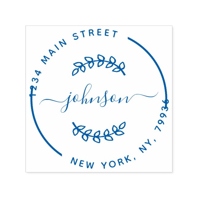 Rücksendeadresse von Blumenfamilien Permastempel (Design)