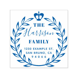 Rücksendeadresse von Blumenkranz und Kronenfamilie Permastempel