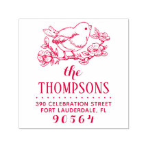 Rücksendeadresse von Hand gezeichnet Vögeln und Zw