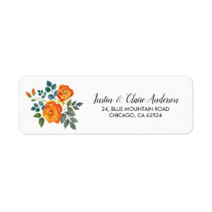 Rücksendeadresse von Hand Letted Chic Floral Weddi