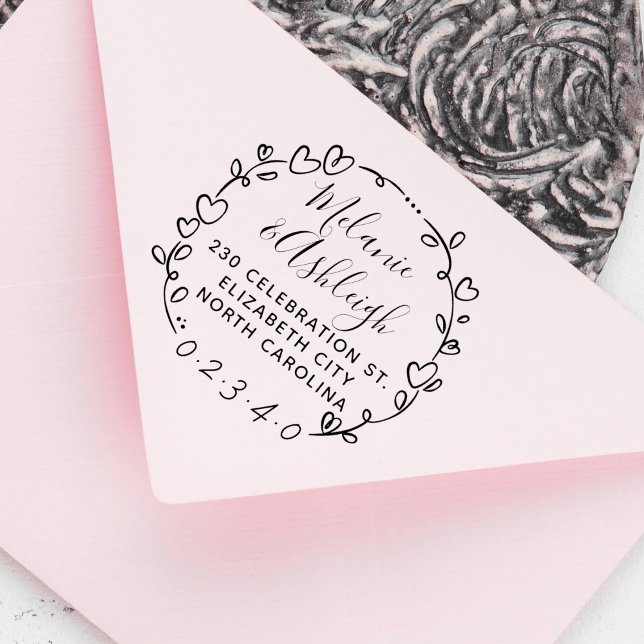 Rücksendeadresse von handgezeichneten Wreath-Heili Gummistempel (Von Creator hochgeladen)