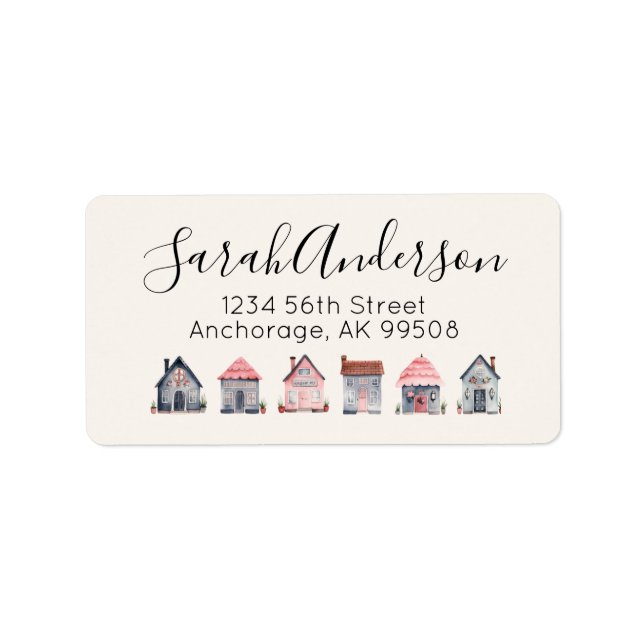 Rücksendeadresse von niedlich-Real-Anwesen-Wasserf Adressaufkleber (Vorne)