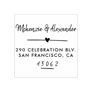 Rücksendeadresse von niedlichen Herz- und Handschr Gummistempel