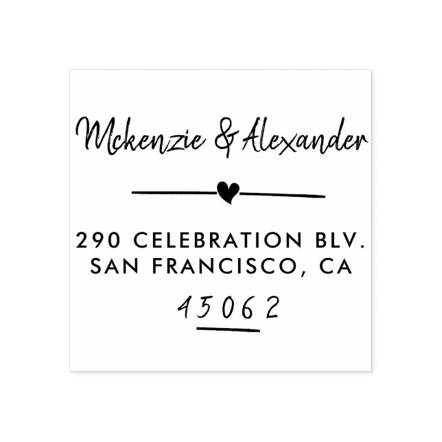 Rücksendeadresse von niedlichen Herz- und Handschr Gummistempel (Prägung)