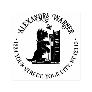 Rücksendeadresse von niedlichen Hunden und Schmett Permastempel