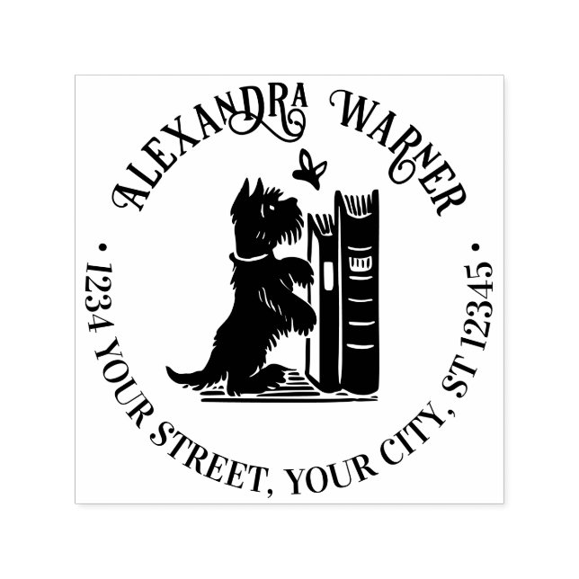 Rücksendeadresse von niedlichen Hunden und Schmett Permastempel (Design)