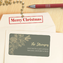 Rücksendeadresse von Sage Green Floral Adressaufkleber