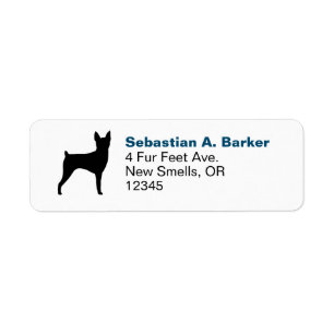 Rücksendeadresse von Toy Fox Terrier Silhouette