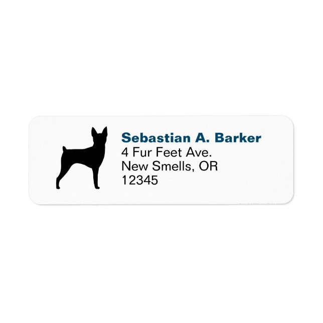 Rücksendeadresse von Toy Fox Terrier Silhouette (Vorne)