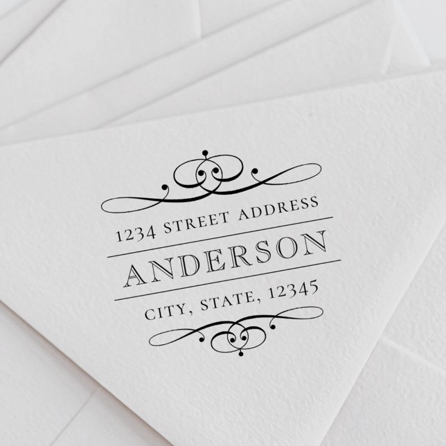 Rücksendeadresse von Vintagen Blumenfamilien Deko Permastempel (Von Creator hochgeladen)