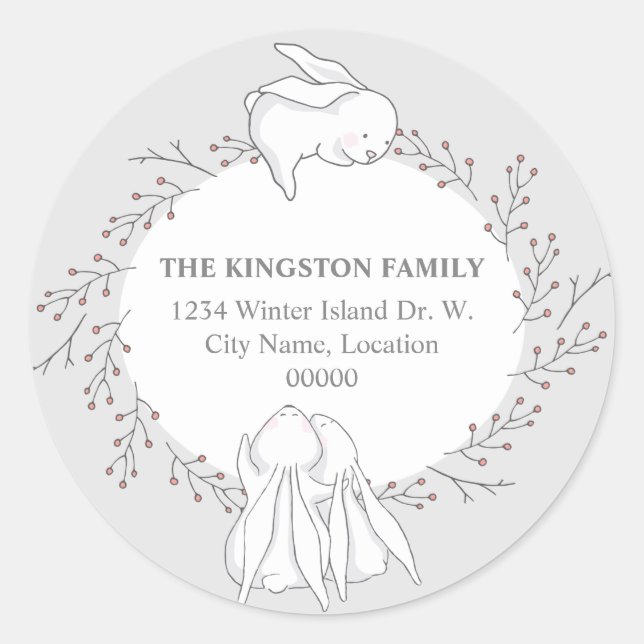 Rücksendeadresse von Waldtieren Siegel Runder Aufkleber (Vorderseite)