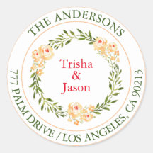 Rücksendeadresse, W/C-Blume, grün/rot