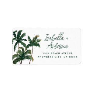 Rücksendeadresse Wasserfarbpalme Adressaufkleber