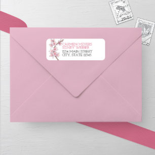 Rücksendeadresse Watercolor Cherry Blossom Hochzei