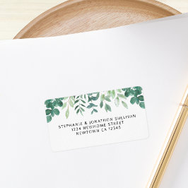 Rücksendeadresse "Watercolor Greenery" Adressaufkleber