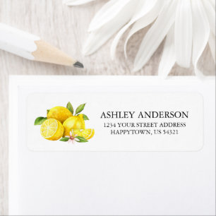 Rücksendeadresse "Watercolor Lemons Greenery"