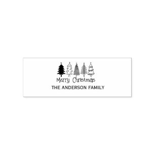 Rücksendeadresse Weihnachten Minimalistischer Skri Permastempel