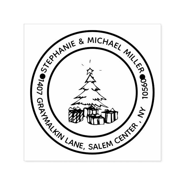 Rücksendeadresse Weihnachtsbaum Permastempel (Design)